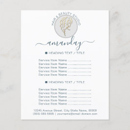 美容院再開 ロゴ QRコード 価格 白 チラシ