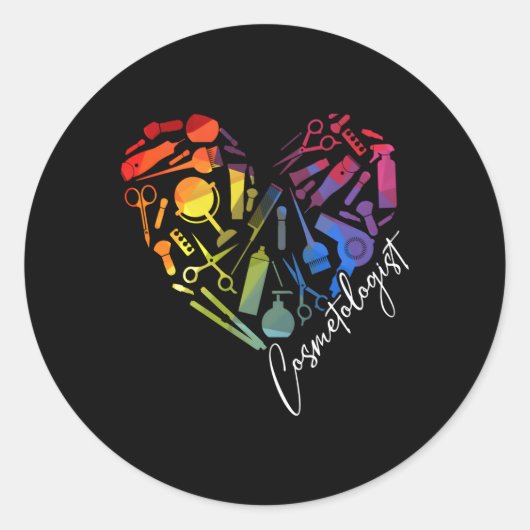 美容院出学学美容師 ラウンドシール (正面)