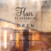 美容院名 開店時間 デカール ウィンドウサイン (シート2)