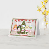 美容院用クリスマスカード カード (黄色い花)