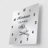 美容院12の数 スクエア壁時計 (傾斜)