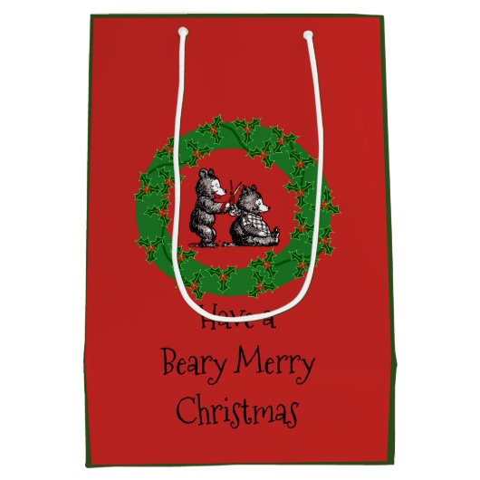 美容院、スタイリストまたは理容師へのメリークリスマス ミディアムペーパーバッグ (裏面)