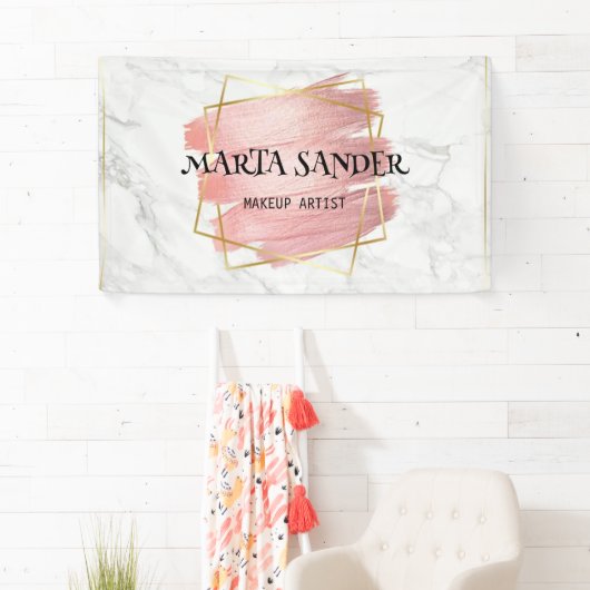 美容院 ヘアカット まつげ メイクアップアーティスト 白 横断幕 (インサイチュ)