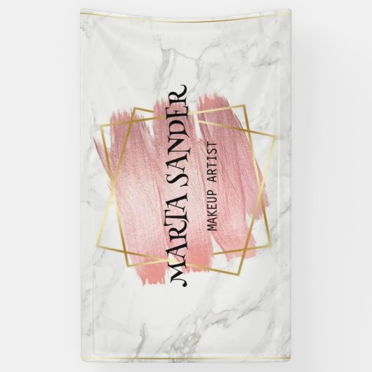 美容院 ヘアカット まつげ メイクアップアーティスト 白 横断幕 (縦)