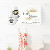 美容院　ヘアカット　ハサミ　美容師　モダン 横断幕 (インサイチュ)