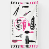 美容院　ヘアカット　ハサミ　美容師　モダン 横断幕 (縦)