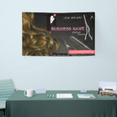 美容院　ヘアカット　ハサミ　美容師　モダン 横断幕 (トレードショー)