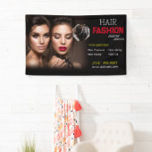 美容院　ヘアカット　ハサミ　美容師　モダン 横断幕 (インサイチュ)