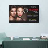 美容院　ヘアカット　ハサミ　美容師　モダン 横断幕 (トレードショー)
