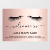 美容院 ローズゴールドのまつげ ウェルカム ウィンドウサイン (シート)