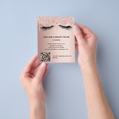 美容院 ローズゴールド グリッター メイク QRコード チラシ (手)