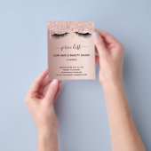 美容院 ローズゴールド グリッター 価格リスト まつげ チラシ (手)