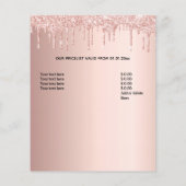 美容院 ローズゴールド グリッター 価格リスト まつげ チラシ (裏面)