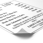 美容院　料金表 ポスター (角)