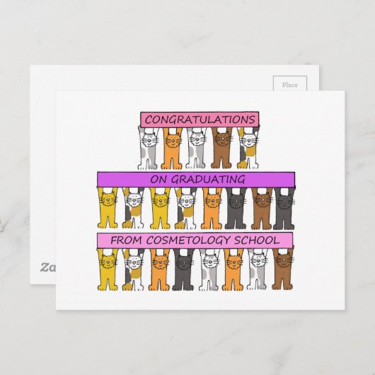 美容・美容スクール卒業祝い ポストカード (正面/裏面)