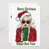 美少女 フラット ホリデー カード (正面/裏面)