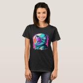 美意識の高いヴェイパーウェーブ宇宙猫 80年代 90年代 宇宙飛行士 1 Tシャツ (正面フル)