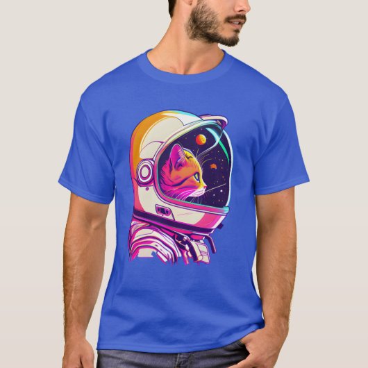 美意識 Vaporwave 宇宙 猫 80年代 90年代 宇宙飛行士 フレンズ Tシャツ (正面)