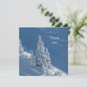 美感謝してい山の雪の木クリスチャン カード (スタンド正面)