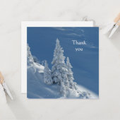 美感謝してい山の雪の木クリスチャン カード (正面/裏面インサイチュ)