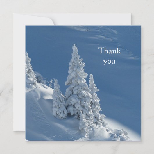美感謝してい山の雪の木クリスチャン カード (正面)