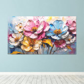 美数々の色抽象芸術絵を描 キャンバスプリント (インサイチュ (ウッドフロア))