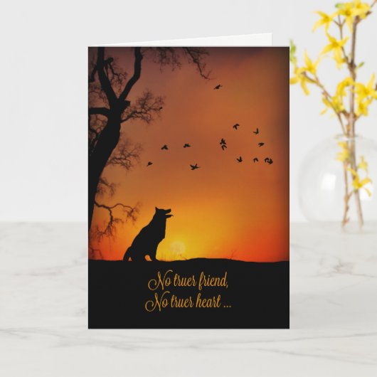 美犬の同情カード カード (黄色い花)