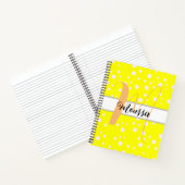 美白イエローカラー – かわいい名前モノグラム ノートブック (内部)
