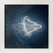 美白熱［赤熱］光を放つしいスピリットホバリング深い宇宙 ジグソーパズル (横)