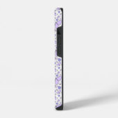 美的かわいいバイオレットバタフライ iPhoneケース (左側面)