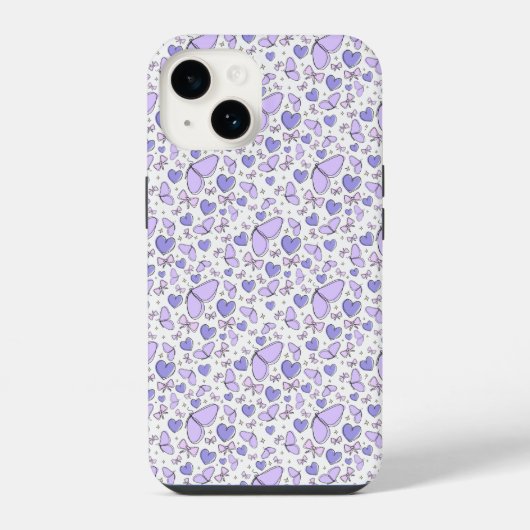 美的かわいいバイオレットバタフライ iPhoneケース (裏面)