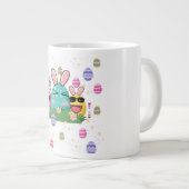 美的で可愛いイースターの卵のパターン ジャンボコーヒーマグカップ (正面右)