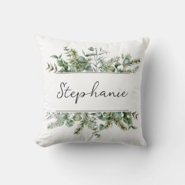 美的で新鮮な緑のパーソナライズ名 クッション