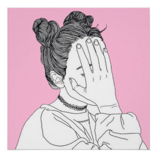 美的なピッグテールの女の子を見ない ポスター