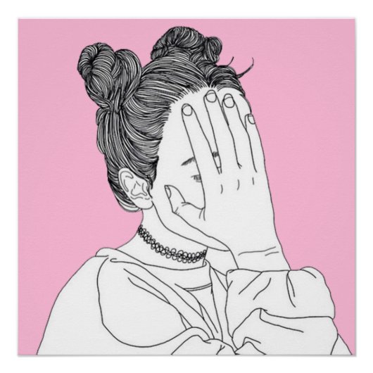 美的なピッグテールの女の子を見ない ポスター (正面)