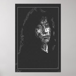 美的な神秘的な姿顔抽象芸術アート ポスター