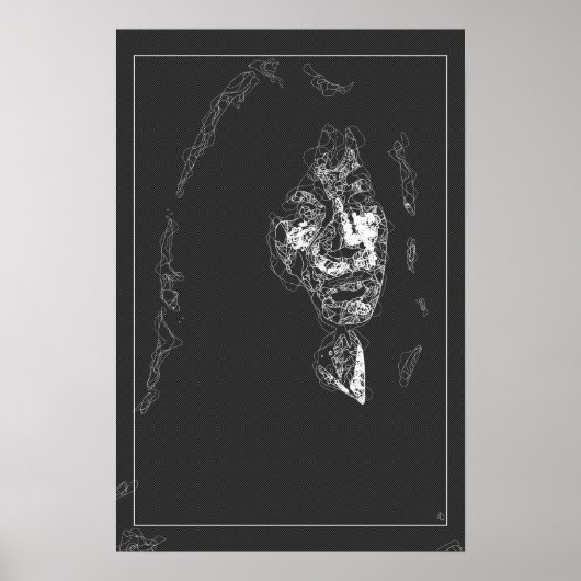 美的な神秘的な姿顔抽象芸術アート ポスター (正面)