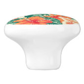 美的な緑豊かな局所花と葉パターン セラミックノブ (側面)