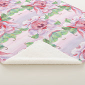 美的な花柄 シェルパブランケット (3/4)