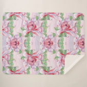 美的な花柄 シェルパブランケット (正面(横))