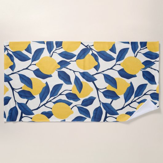 美的な花柄 ビーチタオル (正面)