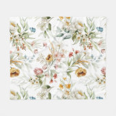 美的な花柄 フリースブランケット (正面(横))