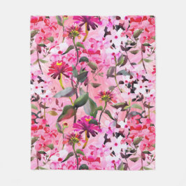 美的な花柄 フリースブランケット