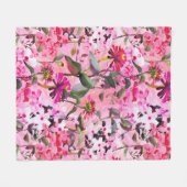 美的な花柄 フリースブランケット (正面(横))