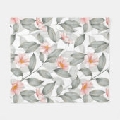 美的な花模様 フリースブランケット (正面(横))