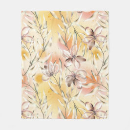 美的な花模様 フリースブランケット