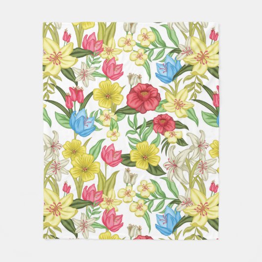 美的な花 フリースブランケット (正面)