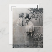 美的な若いロマンスヴィンテージ白黒 ポストカード (正面/裏面)