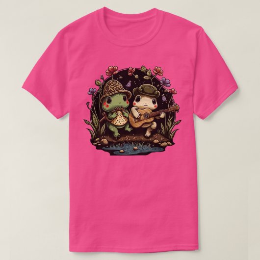美的な遊カエルの音楽 Tシャツ (デザイン正面)