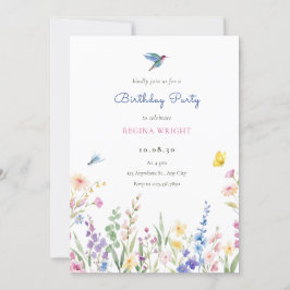 美的な野生の花 招待状